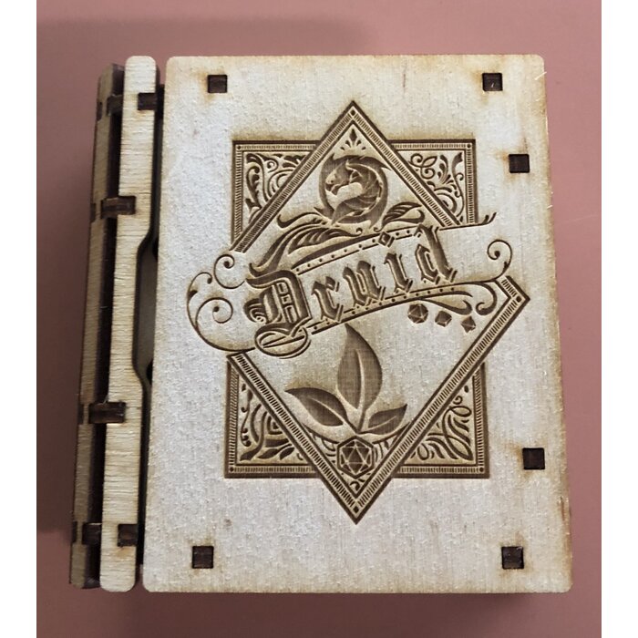 Redline Engraving Wooden 7-piece Mini Tome of Dice -