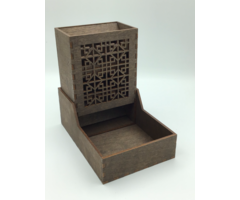 Redline Engraving Wooden Dice Tower - 2 Piece