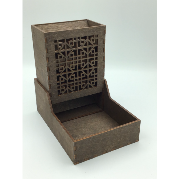 Redline Engraving Wooden Dice Tower - 2 Piece