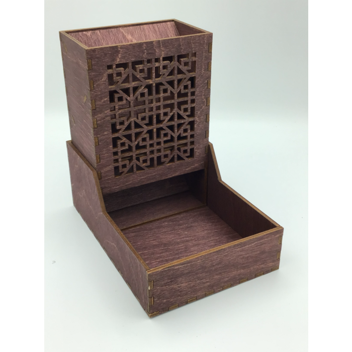 Redline Engraving Wooden Dice Tower - 2 Piece