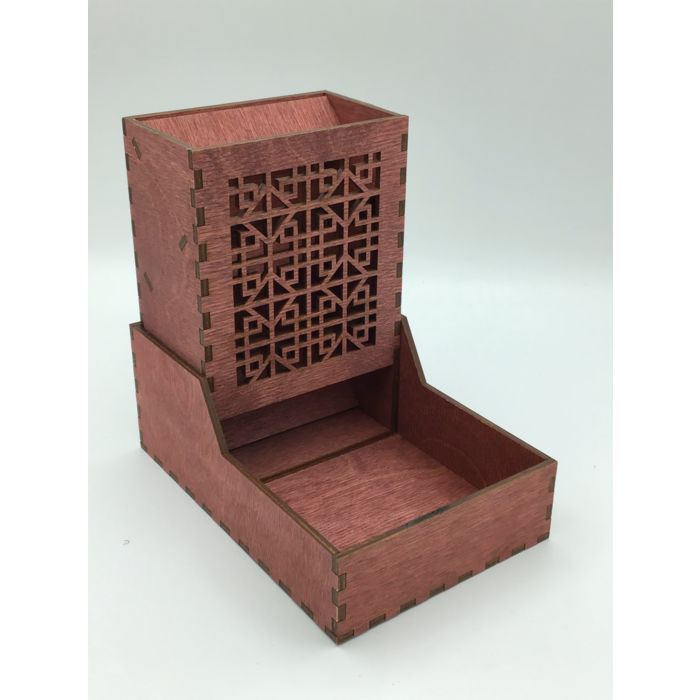 Redline Engraving Wooden Dice Tower - 2 Piece