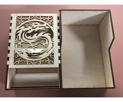 Redline Engraving Wooden Dragon Dice Tower - 2 Piece