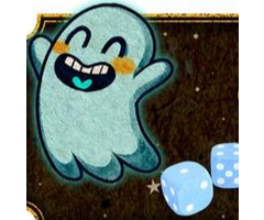 Wyrd Games Vagrantsong: Blue Ghost Dice Bag w/ 6 Glow in the Dark Bones