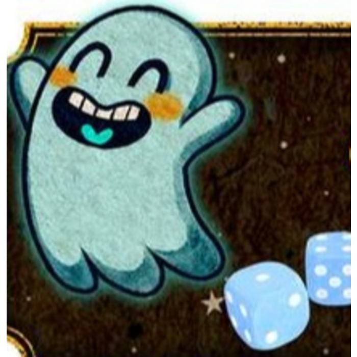 Wyrd Games Vagrantsong: Blue Ghost Dice Bag w/ 6 Glow in the Dark Bones