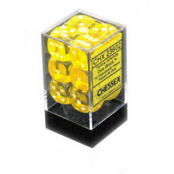 Chessex 12d6 Dice Block (16mm): Translucent (Assorted Colours)