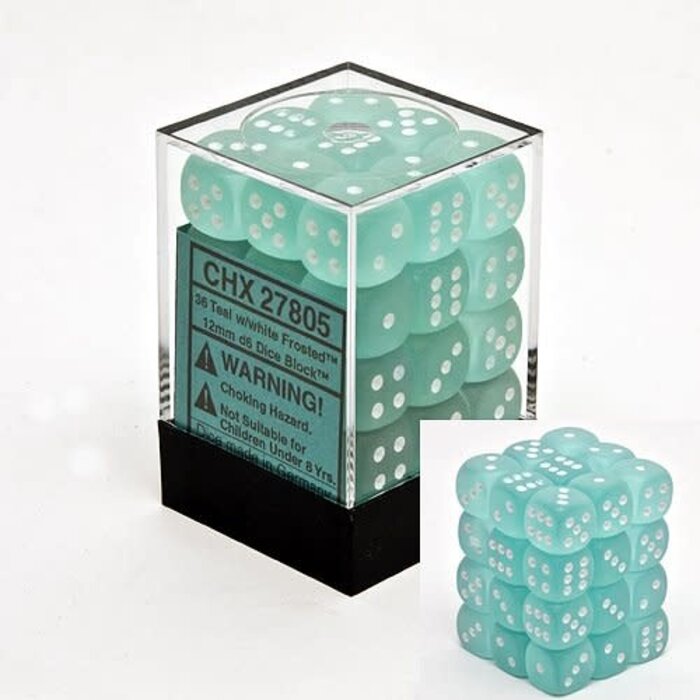 Chessex 36d6 Dice Block (12mm): Frosted (Assorted Colours)