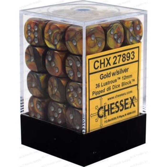 Chessex 36d6 Dice Block (12mm): Lustrous (Assorted Colours)