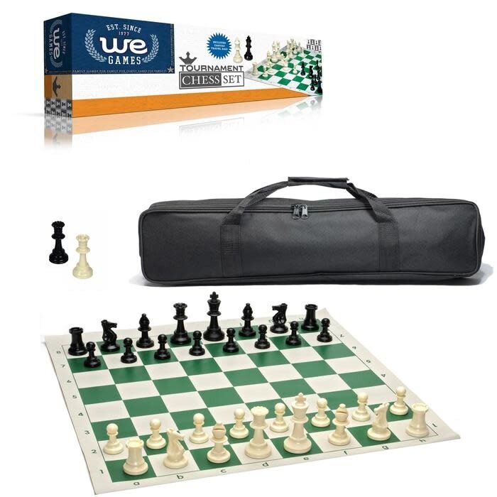 Wood Expressions Chess Set w/ Vinyl Mat and Carrying Case Travel