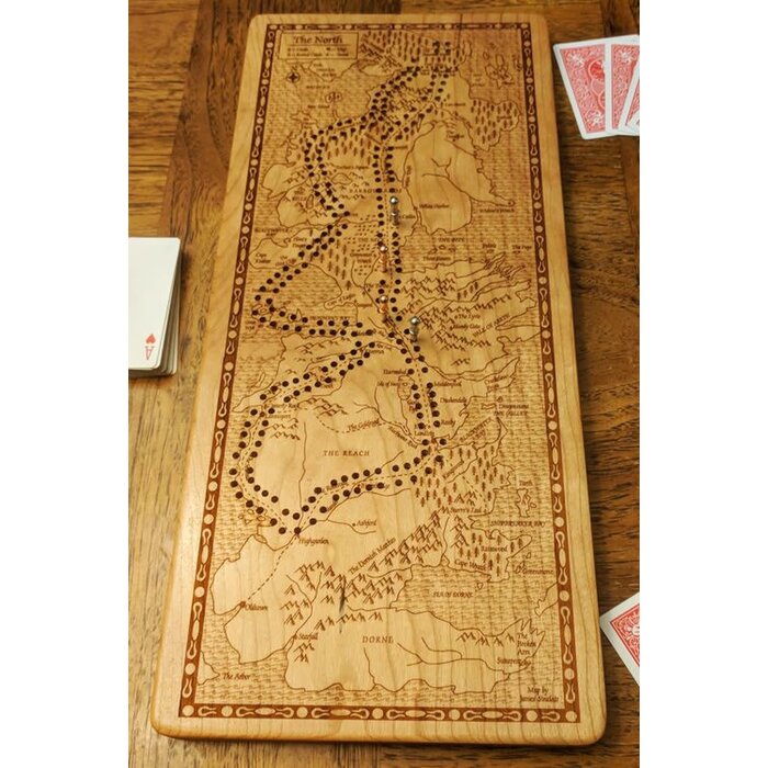 Unique Wood Products Wooden Cribbage Board: Game of Thrones - Westeros