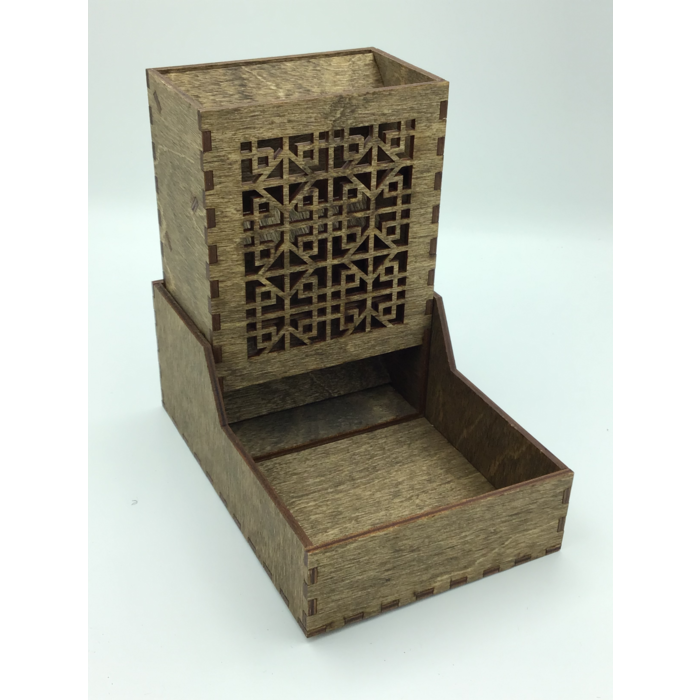 Redline Engraving Wooden Dice Tower - 2 Piece