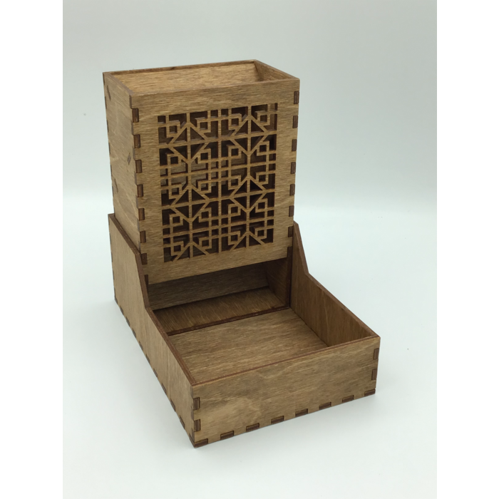 Redline Engraving Wooden Dice Tower - 2 Piece