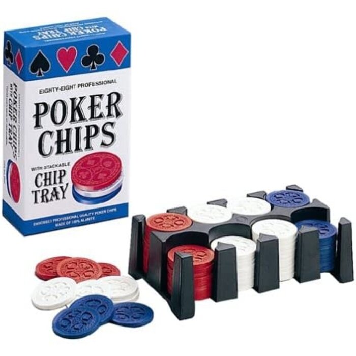Jax Ltd. Poker Chips - 88 pcs w/ Stackable Chip Tray
