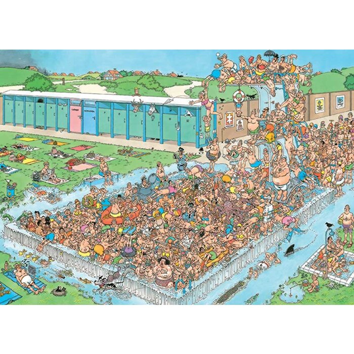 Jumbo Puzzles 1000 pcs - Jan van Haasteren: Pool Pile-up