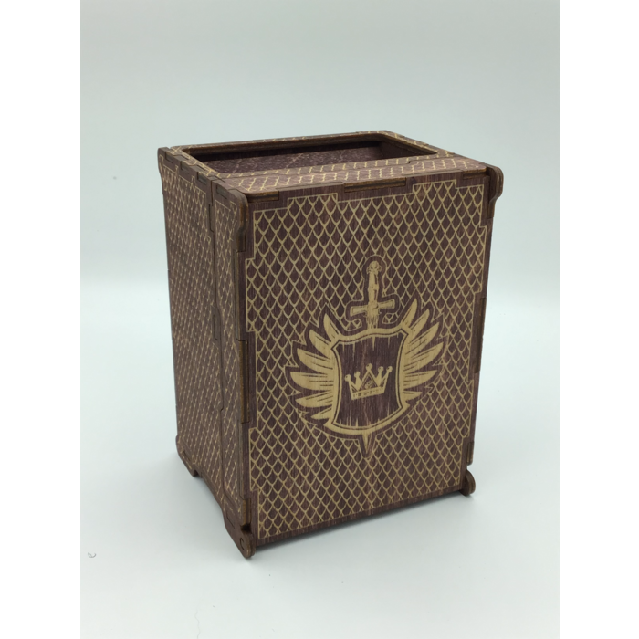 Redline Engraving Wooden Dice Tower - Single Piece Folding