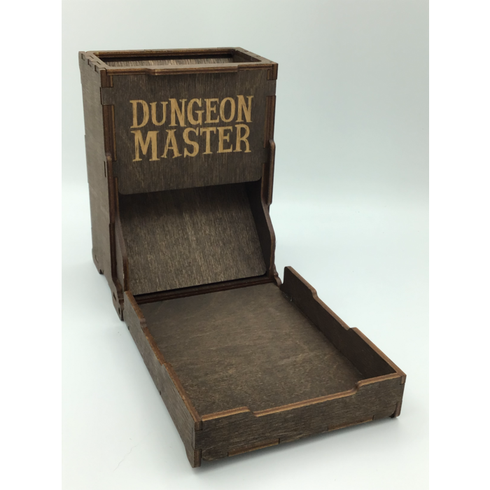 Redline Engraving Wooden Dice Tower - Single Piece Folding