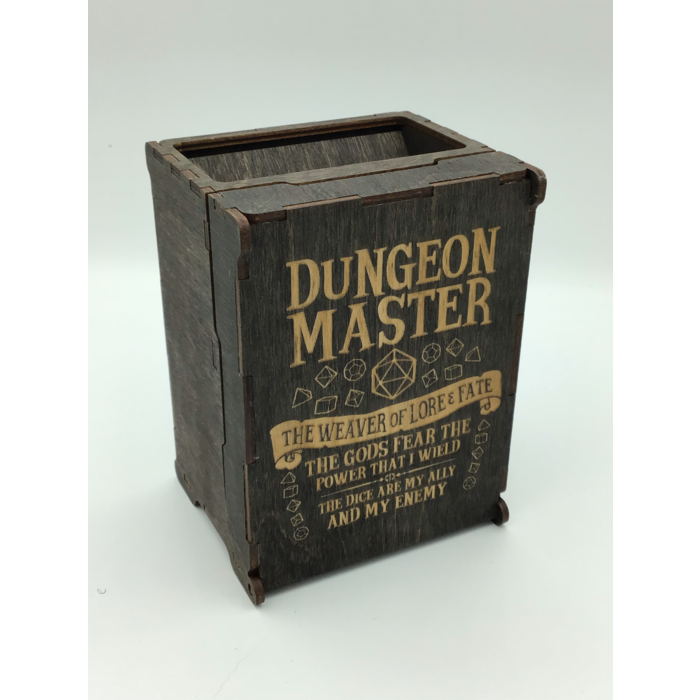 Redline Engraving Wooden Dice Tower - Single Piece Folding