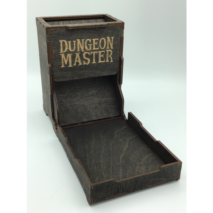 Redline Engraving Wooden Dice Tower - Single Piece Folding