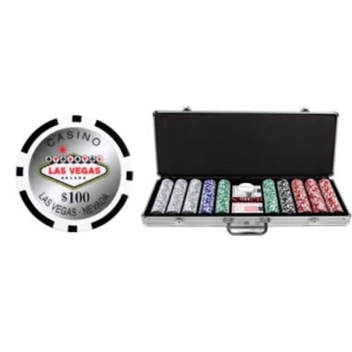 Poker Poker Chips - 500 pcs Vegas Casino w/ Dice & Aluminium Case (11.5g)