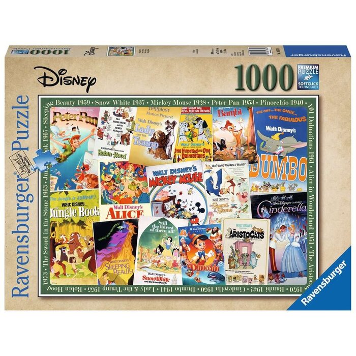 Ravensburger 1000 pcs - Disney Vintage Movie Posters