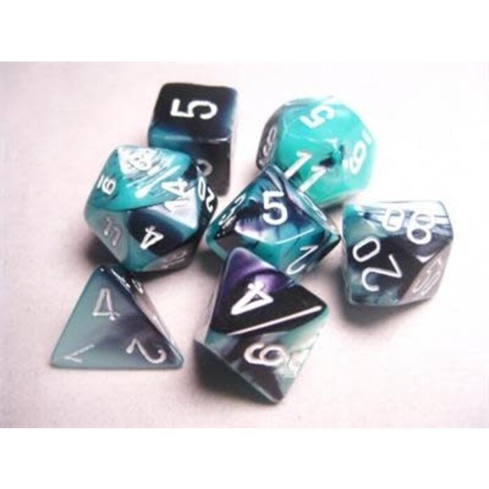 Chessex 7-Piece RPG Dice Set: Gemini White Numbered (Assorted Colours)