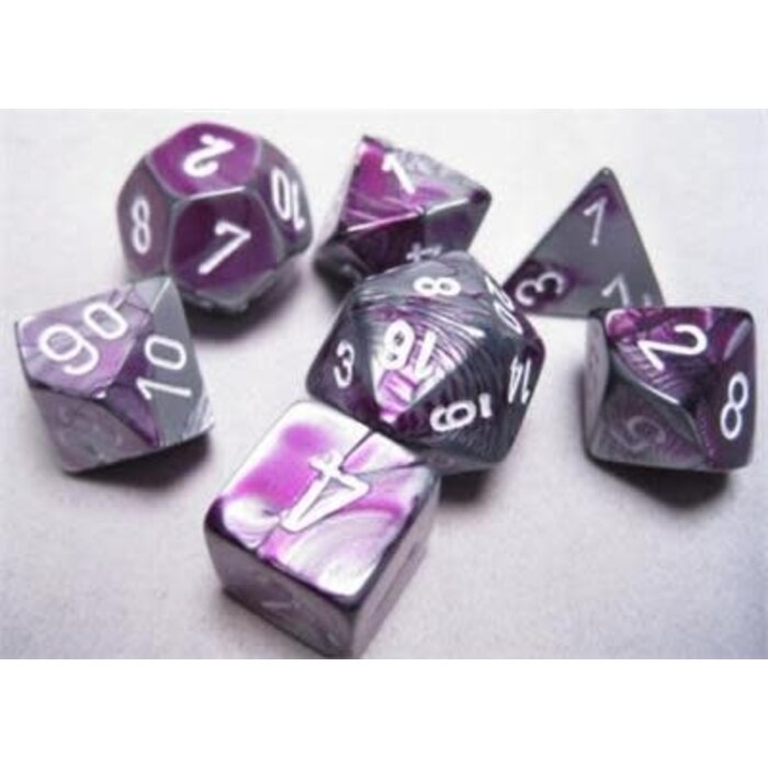 Chessex 7-Piece RPG Dice Set: Gemini White Numbered (Assorted Colours)