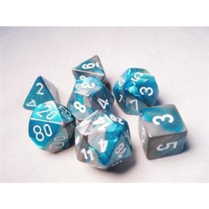 Chessex 7-Piece RPG Dice Set: Gemini White Numbered (Assorted Colours)
