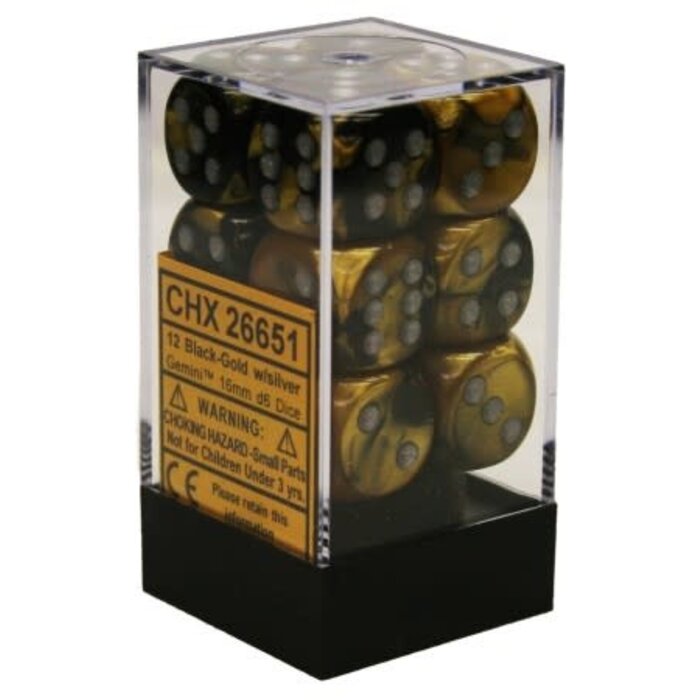 Chessex 12d6 Dice Block (16mm): Gemini (Assorted Colours)