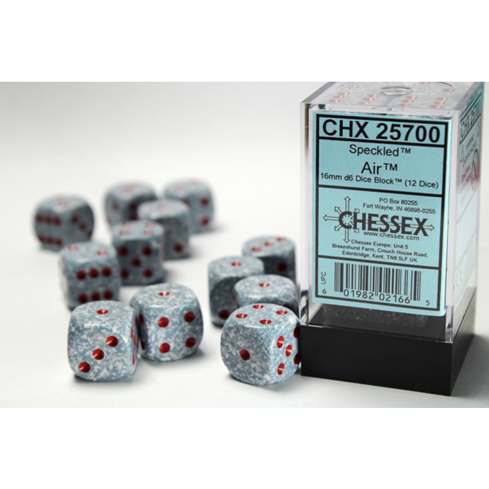 Chessex 12d6 Dice Block (16mm): Speckled Elemental (Assorted Colours)