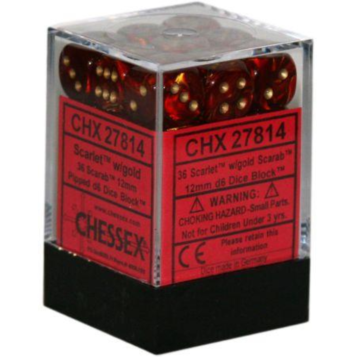 Chessex 36d6 Dice Block (12mm): Scarab (Assorted Colours)