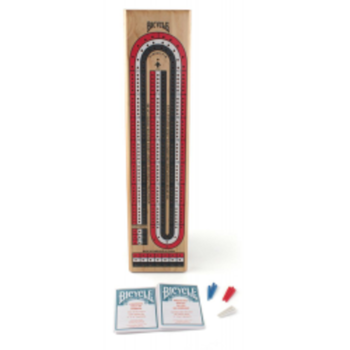 Bicycle Solid Wood Cribbage Board Colour Wood 3 Track - Bicycle