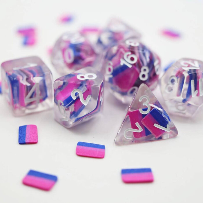 Foam Brain Games 7-Piece Resin RPG Dice Set: Pride Flag