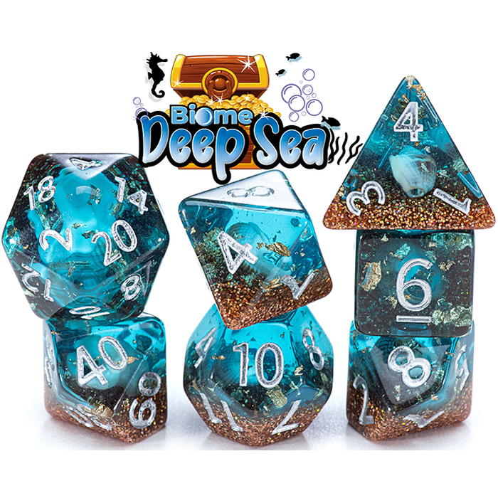 Gate Keeper Games 7-Piece RPG Dice Set: Inclusion - Biome Deep Sea