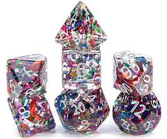 Gate Keeper Games 7-Piece RPG Dice Set: Inclusion - Stained Glass