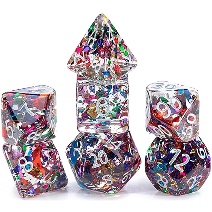 Gate Keeper Games 7-Piece RPG Dice Set: Inclusion - Stained Glass