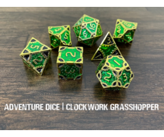 Adventure Dice 7-Piece RPG Premium Metal Dice Set: Clockwork -  Grasshopper