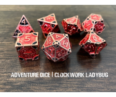 Adventure Dice 7-Piece RPG Premium Metal Dice Set: Clockwork -  Ladybug