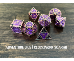 Adventure Dice 7-Piece RPG Premium Metal Dice Set: Clockwork -  Scarab