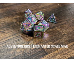 Adventure Dice 7-Piece RPG Premium Metal Dice Set: Enchanted Scale