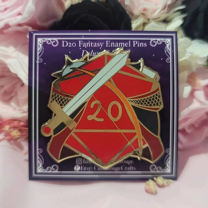 Adventure Dice Cute Rouge Crafts Enamel Pin -