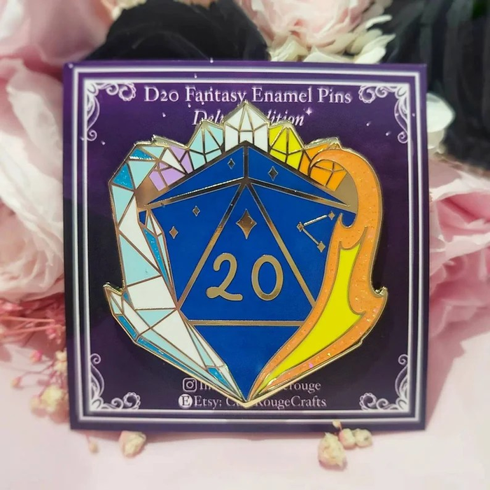 Adventure Dice Cute Rouge Crafts Enamel Pin -