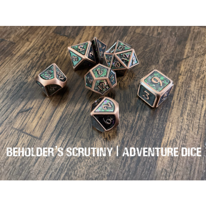 Adventure Dice 7-Piece RPG Premium Metal Dice Set: Beholder’s Scrutiny