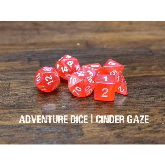 Adventure Dice 7-Piece RPG Dice Set: Cinder Gaze
