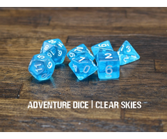 Adventure Dice 7-Piece RPG Dice Set: Clear Skies