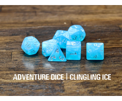 Adventure Dice 7-Piece RPG Dice Set: Clinging Ice