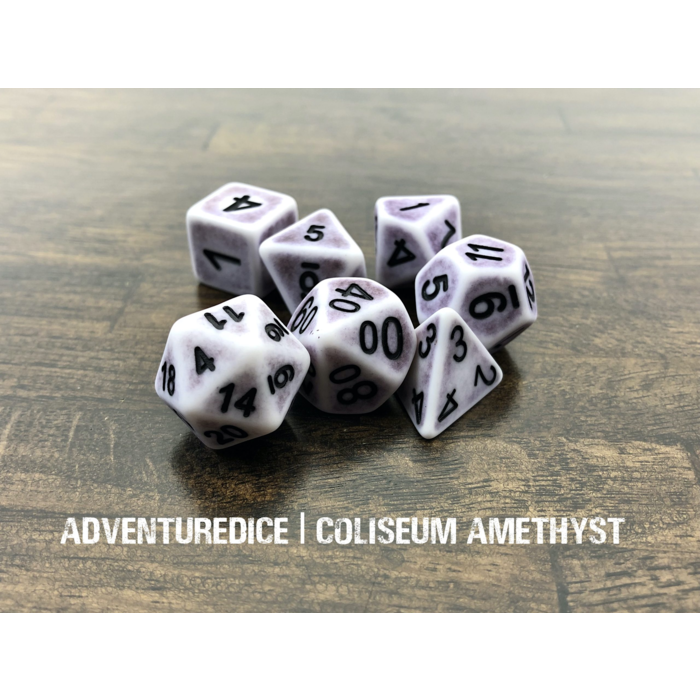 Adventure Dice 7-Piece RPG Dice Set: Coliseum Amethyst
