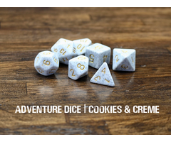 Adventure Dice 7-Piece RPG Dice Set: Cookies & Creme