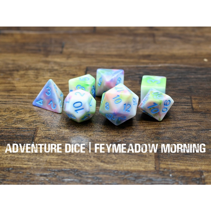 Adventure Dice 7-Piece RPG Dice Set: Feymeadow Morning