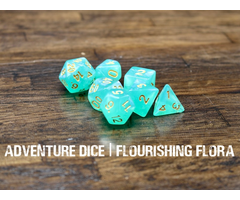 Adventure Dice 7-Piece RPG Dice Set: Flourishing Flora