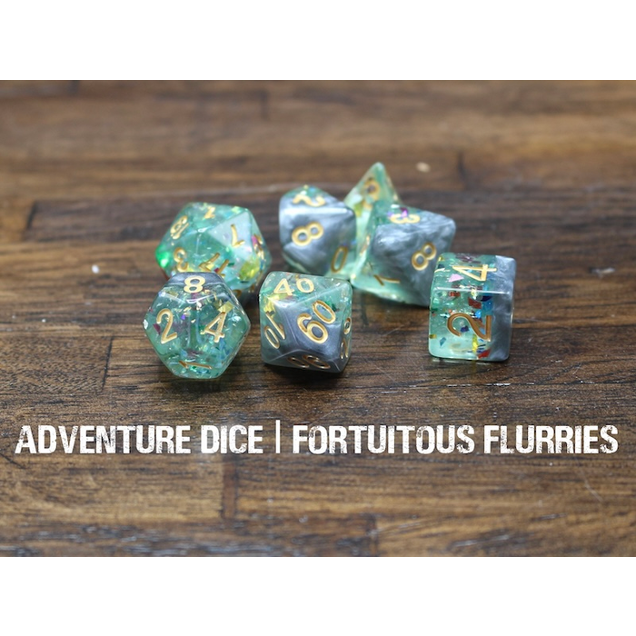 Adventure Dice 7-Piece RPG Dice Set: Fortuitous Flurries