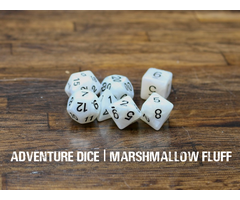 Adventure Dice 7-Piece RPG Dice Set: Marshmallow Fluff